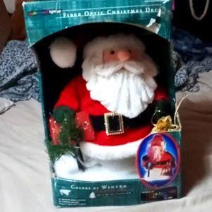 Vintage 2002 TrendMasters Colors of Winter Fiber Optic 16"Santa,Boxhaswear